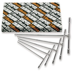 Jeu de 6 clés en T avec extrémité mâle 6 pans