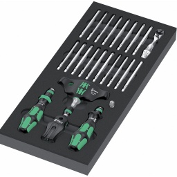 838 RA-R M 1x 1/4"x123,5
416 RA 1x 1/4"x45
816 R 1x 1/4"x119
8001 A 1x 1/4"x87,0
851/4 Z 1x PH 1x89; 1x PH 2x89; 1x PH 3x89 1)
855/4 Z 1x PZ 1x89; 1x PZ 2x89; 1x PZ 3x89 1)
867/4 Z TORX®1x TX 10x89; 1x TX 15x89; 1x TX 20x89;1x TX 25x89; 1x TX 27x89; 1x TX 30x89;1x TX 40x89
840/4 Z 1x 3,0x89; 1x 4,0x89; 1x 5,0x89; 1x 6,0x89 1)
800/4 Z 1x 1,0x5,5x89
870/1 1x 1/4"x25 2)
9500 1x 64,6
Module 172x392mm