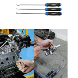 Jeu de trois crochets extracteurs à lame large. La conception unique de ces crochets plus larges que les crochets classiques est idéale pour extraire les joints d'huile et les joints toriques sans endommager les joints ou la zone environnante.
Ils peuvent également être utilisés pour soulever avec précaution des durites et des tuyaux tenaces.
Jeu de crochets extracteurs pour joints, de 6 mm de largeur, permettant d'extraire en toute sécurité les joints d'huile et les joints toriques.
Longueur : 250 mm.
1 pic à angle 60°, 1 pic à angle 85°, 1 pic à angle 125°.
Le style unique de la lame, sans pointes acérées, est conçu pour éviter d'endommager les joints ou la zone environnante.
En chrome-vanadium, avec poignées en polypropylène (PP) et caoutchouc thermoplastique (TPR) à prise confortable.