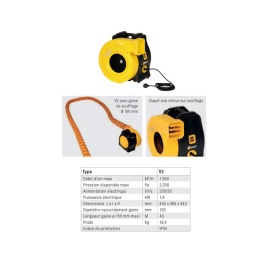 Le v2 est un ventilateur centrifuge fonctionnant sur une alimentation électrique 230 v monophase. dote d'un puissant moteur. il delivre une pression utile et une vitesse d'air très elevees. il est recomm nde pour les utilisations necessitant le raccordement a une grande longueur de gaine de soufflage souple ou rigide. ou pour le gonflage de structures souples mobiles ou temporaires.
a cet effet il est equipe en série d'un clapet anti retour automatique obstruant la sortie d'air en cas de coupure de courant. evitant ainsi a la structure de se degonfler rapidement.