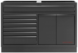 MOBILIO armoire d'atelier large, 7 tiroirs et 2 coulissants
Avec verrouillage central, 7 tiroirs sur roulement à billes à ouverture totale
Tiroirs :
1 × L 1273 | H 114 | P 406 mm
5 × L 593 | H 74 | P 406 mm
1 × L 593 | H 153 | P 406 mm
2 × L 320 | H 548 | P 406 mm
Caisson livré prémonté