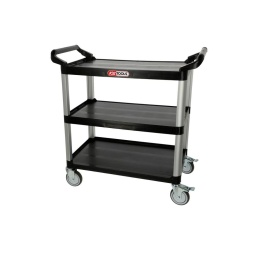 Chariot d'atelier ouvert à 3 plateaux
3 grands plateaux confortables de 795x500 mm pouvant accueilir une charge de 50 kg chacun
Plateaux en polypropylène d'épaisseur 5 mm
Structure en tubes d'aluminium
4 roues directionnelles Ø 125 mm dont 2 avec frein
Plus d’information
Attribut de fonction 1 :3 étages
Charge maximale (kg) :150 kg
Charge maximale par étagère fixe :50 kg
Code EAN :3663389004655
Diamètre des roues en mm :125 mm
Dimension intérieur du compartiment :795 x 500 mm
Dimensions : l.960 x P.500 x H.960 mm
Nombre de roue(s) de direction :4
Poids : 7,50 kg