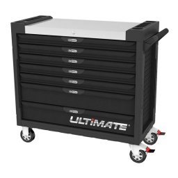 Servante ULTIMATE XL noire 7 tiroirs 611 pièces sur 5 tiroirs
- Construction a pans coupes renforcant la structure du bati
- Panneau lateral déporté et pré-percé pour fixation de crochet et accessoires
- 2 roues fixes grand diamètre pour une meilleure stabilite et un déplacement aise sur tous types de sols
- 2 roues pivotantes avec systeme de freinage total
- Plan de travail en inox
- Tiroirs sur glissieres à billes extra-resistant (45 kg par tiroir)
- Tiroirs à ouverture totale
- Fermeture totale et simultanee des tiroirs par serrure
- Dimension hors tout : L1042xl460xH830 (hauteur avec roues 1020mm
- Tiroirs
5 x h 75x L932 x P398mm 2 x h 154x L932 x P398mm 5 modules par tiroirs
Composition :
Tiroir douille :
1/4"
Cliquet, mini cliquet sans manche, poignée coulissante en T, poignée emmanchée, cardan, rallonges 50 et 100 mm, rallonge flexible et rallonge articulée 150 mm, adaptateur porte-douilles
Douilles courtes et longues 6 pans 4-5-5,5-6-7-8-9-10-11-12-13-14 mm
Douille porte-embouts, porte-embouts magnétique, tournevis porte-embouts magnétique
Embouts 6 pans 1,5-3-4-5-5,5-6 mm
TORX percé T7-T8-T10-T15-T20-T25-T27-T30-T40
Douilles tournevis L.37 mm 6 pans 3-4-5-6-7-8 mm / PH1-PH2 / PZ1-PZ2/ fente 4-5,5-7 mm / T10-T15-T20-T25-T27-T30-T40
1/2"
Cliquet, mini cliquet sans manche, rallong 125 et 250 mm, cardan, augmentateur pour poignée coulissante 3/8"F-1/2"M
Douilles 6 pans 10-11-12-13-14-15-16-17-18-19-21-22-24-27-30-32mm et à bougie 16 et 21 mm
15 douilles longues 1/2 10-11-12-13-14-17-19-21-24-27mm 14-161-18-21 bougies 2 rallonges flex lock 75-250mm
Module douille 3/8 47 pièces
Embouts entraînement 10 mm L.75 mm 6 pans 5-6-7-8-10 mmT20-T25-T27-T30-T40-T50-T60XZN M6-M8-M10-M12
Module micro embout et mini tournevis cliquet 918.0675
Tiroir vissage et douille choc :
Clés mâles 6 pans 1,5-2-2,5-3-4-5-6-7-8-10 mm
TORX T8-T10-T15-T20-T25-T27-T30-T40-T45-T50
Tournevis Fente 3,5-5,5-6,5-8 mm / PH1-PH2 / PZ1-PZ2 / T10-T15-T20-T25-T30-T40
Tournevis de précision 4 en 1 PH-PZ-Fente-TORX
Lampe de poche LED COB, aimant téléscopique 2 kg
Module micro embout et mini tournevis cliquet 918.0675
Douille choc 1/2 : 10-12-13-14-16-17-18-19-21-22-23-24-27mm 1 cardan 1 rallonge 1 augmentateur 1/2-3/4 un reducteur 3/4-1/2
Tiroir pince
Pinces coupante, universelle, à bec demi-rond, multiprises, pince étau 0-50 mm et pinces à circlips intérieures et extérieures 19-60 mm, pince à rivet, jeu mini lime, module mesure PAC aimant reglet, 3 pince etaux
Tiroir clés
Clés mixtes : 7-8-9-10-11-12-13-14-15-16-17-18-19-21-22-24mmm
Clé contre coudée : 6x7-8x9-10x11-12x13-14x15-16x17-18x19mm
Clé cliquet tète inclinable à verrouillage avec accessoire : 8-9-10-11-12-13-14-15-16-17-18-19mm
Cutter et lames, grattoir à lame rétractable
Chasse-goupilles 3-4-5-6-8-10 mm burin
Mètre à ruban 5mx19mm
Tiroir Usinage :
Module scie et grattoir
Module usinage taraud filière M3 à M12 foret 1 à 10mm
Module douille spécifique
6 pans mâle 55 mm x (14 - 17 - 19 - 22 - 24 mm
6 pans mâle 140 mm x (10 - 11 - 13 mm
6 pans mâle 160 mm x (5 mm
6 pans mâle 240 mm x (7 mm
torx 110 mm x (t80)
torx 140 mm x (t40 - t45 - t50 - t55 - t60 - t70)
torx percé 300 mm x (t30)
xzn 110 mm x (mm - m16)
xzn 140 mm x (m10 - m12 - m14)
xzn percé 55 m x (m16)
ribe 100 mm x (m9)
ribe 240 mm x (mm - mm - m10)
xzn 75 mm x (m18) roulement vag
torx percé 5 pans : ts10 - ts15 - ts20 - ts25 - ts27 - ts30 - ts40 - ts45 - ts50