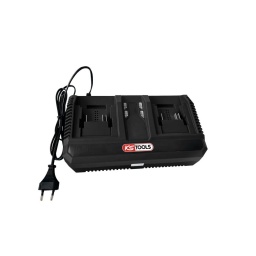 Double chargeur rapide 18V 8A pour batteries 515.4702F et 515.4705F
Chargeur double pour la charge simultanée de 2 batteries de la gamme d'outillage électroportatif KS Tools 515.47XX