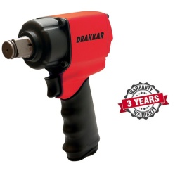 Clé à choc 3/4" compact Drakkar 1492Nm
- Pression 6,3 bar
- Couple serrage 1258Nm
- Conso 200l/min
- 9000tr/min
- Longueur 141mm 1,9kg