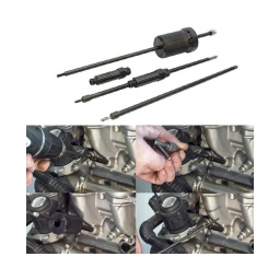 Kit pour l'extraction de la partie finale de l'electrode impossible a retirer en cas de rupture ou de grippage a l'intérieur du siège de la bougie m10. ce kit. facile d'utilisation. permet de reduire considerablement le temps de travail ainsi que le cout de l'intervention.
composition : - tige d'extraction mm avec écrou monte - guide des bougies m10x1 - sa3766 : taraud mm avec rallonge montee - masse à inertie d'extraction des bougies m10 - sa3765 : foret dia3.2 avec rallonge montee - guide des bougies m10x1.25
percage a l'aveugle grace au guide