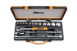 12 douilles et 5 accessoires
920A douilles 6 pans avec carré conducteur femelle 1/2" 10-11-12-13-14-17-19-22-24-27-30-32mm
920/21 rallonge - 1/2" 125mm
920/22 rallonge - 1/2" 255mm
920/25 cardan 1/2"
920/42 poignée coulissante 1/2"
920/50 cliquet réversible à glissières 1/2"