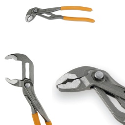 Pince multiprise entrepassée avec bouton de réglage 250mm
La pince multiprise Beta entrepassée avec bouton de réglage 1047N est révolutionnaire car son nouveau bouton de réglage est breveté permettant ainsi de verrouiller automatiquement les mâchoires d'une seule main et de les adapter facilement aux surfaces cylindriques ou hexagonales.
L'adhérence a été améliorée grâce à la géométrie des dents trempées par induction, permettant ainsi une prise sûre, rapide et efficace.
- Ouverture 42mm