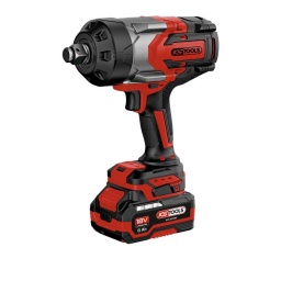 Clé à chocs brushless 3/4'' sur batterie 18V, 2300 Nm
Moteur brushless (sans charbon) puissant et économe en énergie
Gâchette progressive permettant un ajustement optimal de la vitesse
3 réglages de couple pour serrage
Inverseur rotatif gauche/droite à 1 main
Arrêt sécurisé automatique une fois le desserrage effectué
Eclairage LED permettant de travailler dans les environnements peu lumineux
Légère, compacte et confortable à utiliser
Corps léger en aluminium avec coque robuste en plastique renforcé de fibre de verre
Poignée ergonomique en caoutchouc
Livrée dans son coffret avec 2 batteries 8 Ah et 1 chargeur simple
Batterie commune à toute la gamme d'outillage électroportatif KS Tools 515.47XX, y compris enceinte de chantier 100172F et projecteurs 150.4358F et 150.4470F
Indicateur LED du niveau de charge sur les batteries
Batteries avec coque en nylon retardateur de flamme
Plus d’information
Alimentation : 2 x lithium-ion 18V 8Ah
Carré d'entraînement en pouce : 3/4"
Code EAN : 3663389000763
Couple maximal de desserrage :2300 Nm
Couple maximal de serrage :900 Nm
Couple maximal de serrage 2 :1200 Nm
Couple maximal de serrage 3 :1800 Nm
Dimensions : L.215 x l.85 x H.230
Puissance en Watt : 1300 W
Nombre de coups : 2400 coups/min
Taille maximale du filetage : M36
Tension d'alimentation : 18 V
Vitesse de rotation à vide en T/mn : 1850 Tr/min
Poids : 3,40 kg