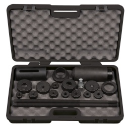 Pour le montage et le démontage des douilles de ressorts à lames Vérin hydraulique 17 t Gain de temps Utilisation facile Idéal pour les endroits difficiles d'accès Coffret robuste en matière plastique