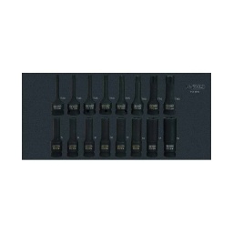 Module de douilles longues à chocs 1/2''
- module 1/3
- pour servantes et etablis
- empreinte des outils découpee au laser
- mousse imputrescible
composition :
allen : 5 - 6 - 8 - 10 - 12 - 14 - 17 - 19 mm torx : t30 - t40 - t45 - t50 - t55 - t60 - t70 - t80