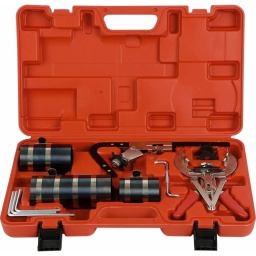 Compresseurs de segment avec pince - coffret 10 pcs
kit pour l'entretien des segments de piston.
Composition :
- 3 sangles à segments
3" (53/125mm)
4"1/2(90/175mm)
6" (90/175 mm)
- 1 expanseur de segments
- 1 pince à segment de piston 40/100mm
- 1 rainure de bague de piston : nettoyage pour 2" 5" (51/127mm)
- 3 lames pour 1/16" 3/16" : 2.0mm à 4.5mm, 1.2mm à 5.5mm
- 1 tournevis décalé : plat, Phillips