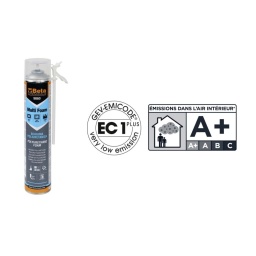 Multi Foam - Mousse polyuréthane isolante
Caractéristiques :
- Mousse PU professionnelle de haute qualité
- Bonnes performances thermiques
- Forte résistance à la traction, à la compression et à la coupe
MODE D'EMPLOI :
Retirez le bouchon et vissez la canule sur la valve. Agiter au moins 20 fois avant utilisation.
Pour appliquer la mousse, retourner la cartouche et appuyer sur l'applicateur.
Lors de la fixation des cadres de fenêtres, maintenir le cadre en place pendant au moins 24 heures.
Attendre le séchage complet avant de peindre ou de plâtrer.
Protéger les yeux pendant son utilisation ; porter des gants et un équipement de protection.
Les supports doivent être propres et nettoyés (sans graisse ni poussières).
Il est important d'humidifier légèrement le support avant utilisation, afin d'améliorer l'adhérence et la densité de la mousse.
Depuis le 24 août 2023, une formation est obligatoire pour les utilisateurs professionnels et industriels.