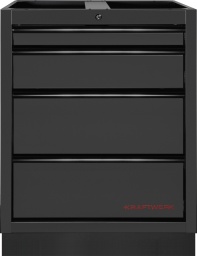 KRAFTWERK MOBILIO BLACK Meuble bas avec 4 tiroirs – Espace de rangement flexible pour votre établi
Le meuble bas KRAFTWERK MOBILIO BLACK avec 4 tiroirs vous offre une solution réfléchie et robuste pour l'organisation de votre atelier.
Avec des tiroirs à roulements à billes et des possibilités flexibles de configuration, ce meuble bas constitue la base idéale pour votre établi.
Il est non seulement pratique, mais également parfaitement adapté aux exigences des ateliers modernes.
Espace de rangement maximal avec 4 tiroirs
Le meuble bas dispose de quatre tiroirs de tailles différentes, vous offrant un espace de rangement polyvalent pour vos outils et matériaux de travail.
Chaque tiroir est à roulements à billes et peut être complètement ouvert grâce à l'extraction totale. Cela vous permet d'accéder facilement à l'intérieur de chaque tiroir, même pour atteindre des objets stockés en profondeur.
Les tiroirs sont répartis en différentes hauteurs (58 mm, 138 mm, 207 mm), vous permettant de trier vos outils, pièces de rechange et autres matériaux de manière optimale.
Sûr et flexible – tiroirs verrouillables individuellement
Une caractéristique particulière du meuble bas KRAFTWERK MOBILIO avec tiroirs est la possibilité de verrouiller chaque tiroir individuellement.
Cela vous permet de garantir que vos outils et matériaux sont protégés lorsque vous ne les utilisez pas.
La construction autonome vous permet de placer le meuble de manière flexible dans votre atelier ou de le combiner avec d'autres meubles de la série KRAFTWERK MOBILIO.
Complément parfait pour votre établi
Le meuble bas est la base idéale pour votre établi et peut être parfaitement combiné avec des plans de travail en multiplex de hêtre ou en acier inoxydable 430.
Cela vous permet de créer un espace de travail stable et fonctionnel, offrant à la fois de l'espace de rangement et une surface de travail robuste.
De plus, les tiroirs sont compatibles avec tous les inserts à outils KRAFTWERK, vous permettant de ranger vos outils de manière ordonnée et à portée de main.
Livré préassemblé – prêt à l'emploi immédiatement
Le corps du meuble vous est livré préassemblé, ce qui rend le montage particulièrement simple.
Vous pouvez intégrer le meuble bas directement dans votre atelier et commencer à travailler immédiatement, sans avoir à vous attarder sur le montage.
Avec une largeur de 680 mm, une hauteur de 910 mm et une profondeur de 458 mm, le meuble s'intègre parfaitement dans tout aménagement d'atelier.
Design robuste avec une esthétique moderne
Le meuble bas à tiroirs est de couleur noire élégante.
La finition de haute qualité offre stabilité et durabilité, même en cas d'utilisation intensive.
Conclusion
Le meuble bas KRAFTWERK MOBILIO BLACK avec 4 tiroirs est le choix idéal pour tous ceux qui attachent une grande importance à l'ordre et à l'efficacité dans leur atelier.
Avec ses tiroirs à roulements à billes, verrouillables individuellement, sa construction autonome et sa possibilité de combinaison avec des plans de travail et des inserts à outils, il offre une flexibilité et une fonctionnalité maximales.
Stable, réfléchi et prêt à l'emploi immédiatement – le compagnon parfait pour votre établi.