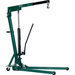 Pliable (35x42cm) - Faible encombrement
- Vérin rotatif. La position du levier de la pompe permet son utilisation par un seul mécanicien.
- La longue portée du bras de levage permet de soulever facilement les moteurs de voitures modernes.
- Système de descente à ressort équipé d'un dispositif "homme mort".
- Des pieds surbaissés permettent un accès facile sous les véhicules bas.
Longueur du pied: 1530mm
Hauteur du bras de la grue: 1500mm
Longueur du bras: 985mm à 1435mm
Hauteur totale: 2120mm max 1000kg / 2455mm max 300kg
Poids: 102kg