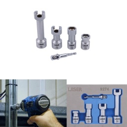 Jeu de 4 douilles longues à carré de 1/2", conçu pour être utilisé avec les rails de type Unistrut, fourni avec un adaptateur à mandrin rapide à carré de 1/2" utilisable avec une visseuse sans fil.
Ces douilles à paroi mince présentent deux côtés plats, ce qui leur permet de s'insérer parfaitement dans le rail fendu de l'armature métallique.
Idéales pour les tâches répétitives et les installations, elles sont adaptées à une utilisation par les constructeurs, les ouvriers du bâtiment, les électriciens, les plombiers, les installateurs de plafonds et les ingénieurs CVC. Des pièces individuelles reconnues désormais réunies dans un ensemble pratique.
Douilles longues pour boulons de fixation de rails de type Unistrut.
Tailles : 17 x 40 mm de long, 17 x 63,2 mm de long, 19 x 63,5 mm et 19 x 108,5 mm ; 6 pans x carré de 1/2".
Comprend également une rallonge électrique de 72 mm x carré de 1/2" avec extrémité à mandrin rapide, pour permettre l'utilisation de douilles dans une visseuse sans fil comme la référence Laser 8012.
En chrome-molybdène avec finition chromée. Fourni dans un plateau en mousse EVA (197 x 140 x 37 mm) adapté aux boîtes à outils.
Douille pour accès difficile, idéale pour travailler sur les rails fendus et les charpentes métalliques.